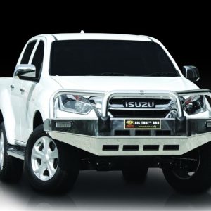 Big Tube Bullbar in Silver Hammertone finish to suit Isuzu D-Max 02/17-06/20